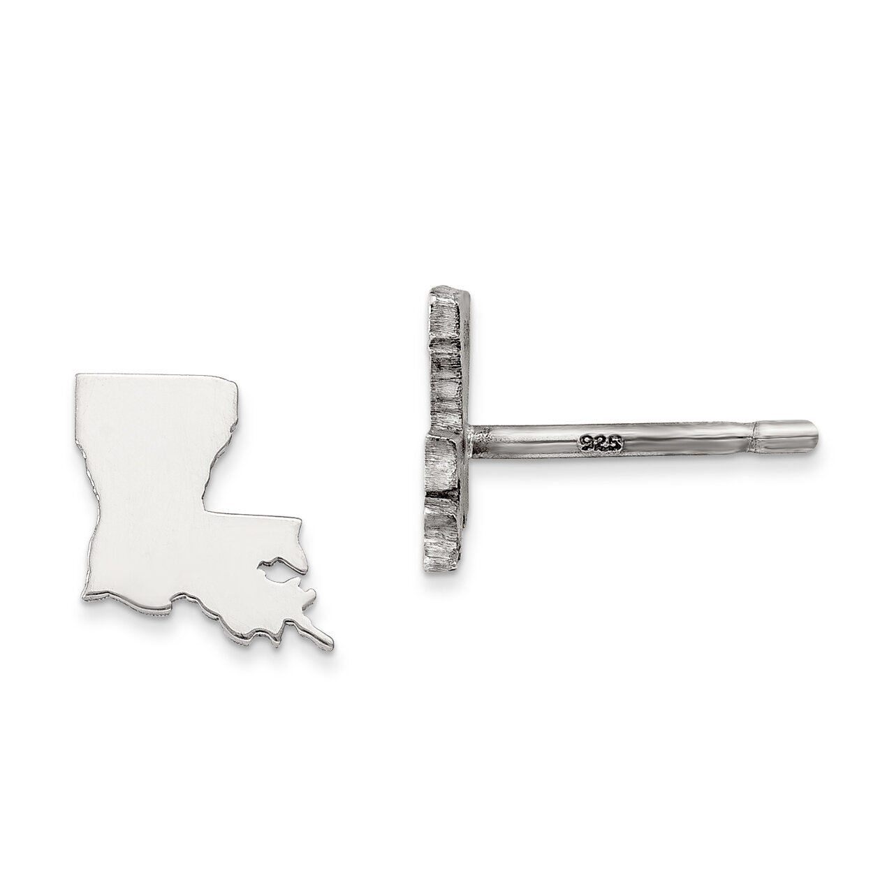 Louisiana Large State Earrings Sterling Silver Engravable XNE48SS-LA, MPN: XNE48SS-LA, 886774755007