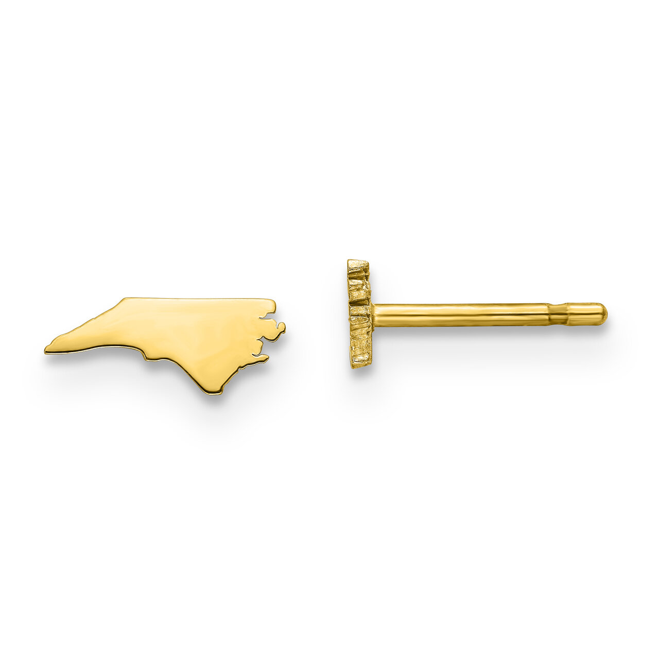 North Carolina State Small Earrings Gold-plated on Silver Engravable XNE50GP-NC