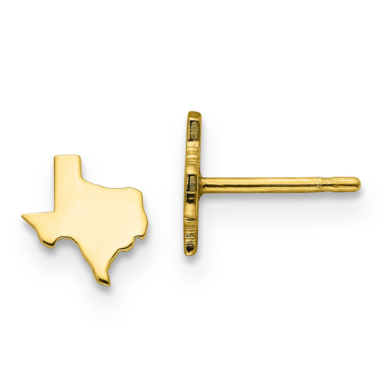 Texas State Small Earrings Gold-plated on Silver Engravable XNE50GP-TX