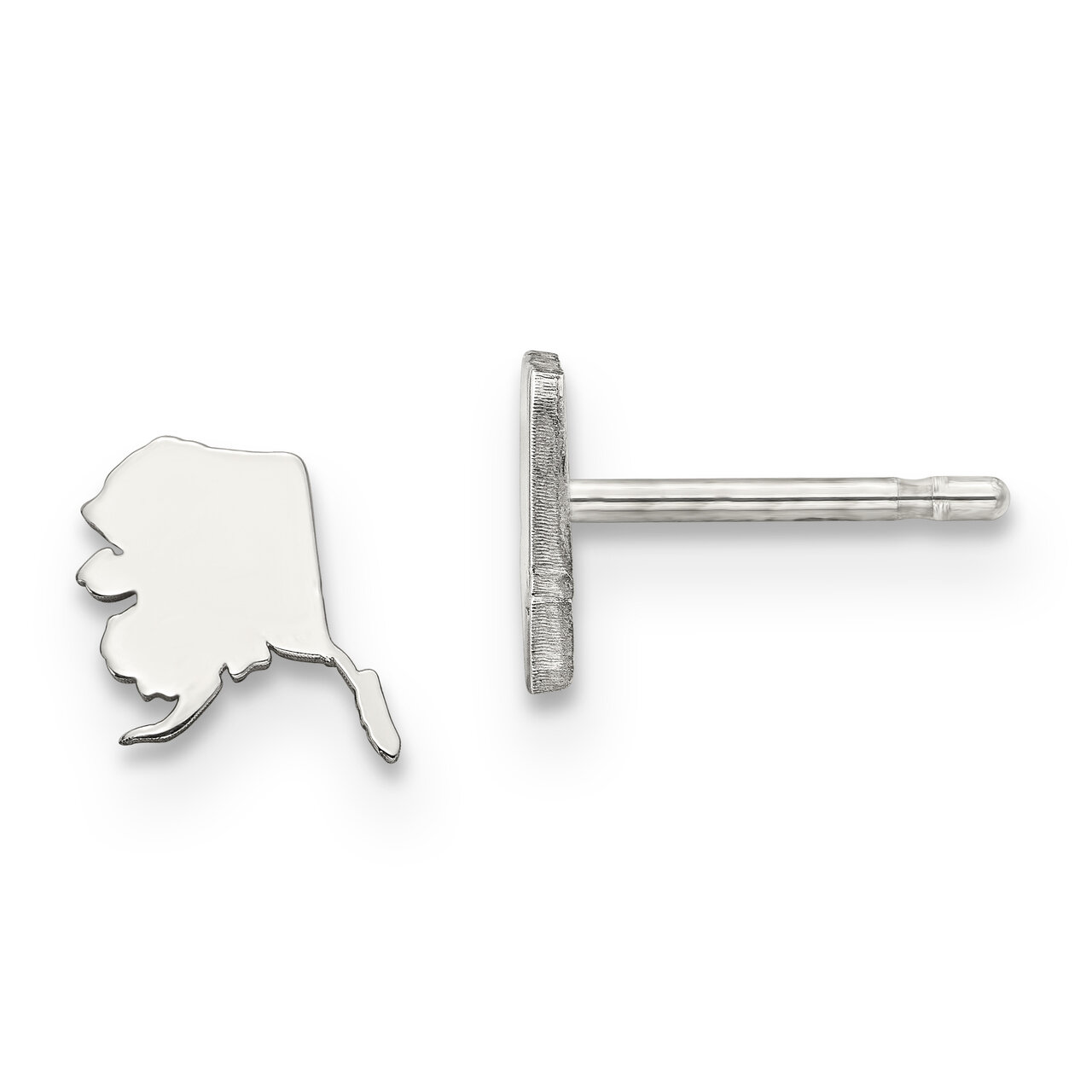 Alaska State Small Earrings Sterling Silver Engravable XNE50SS-AK