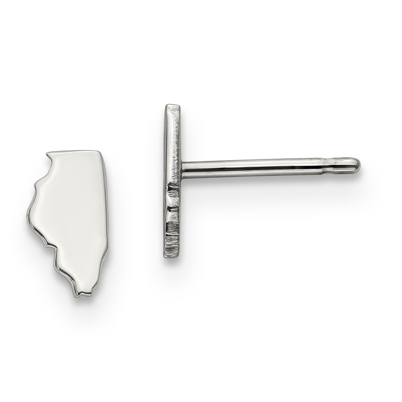 Illinois State Small Earrings Sterling Silver Engravable XNE50SS-IL, MPN: XNE50SS-IL, 886774566986