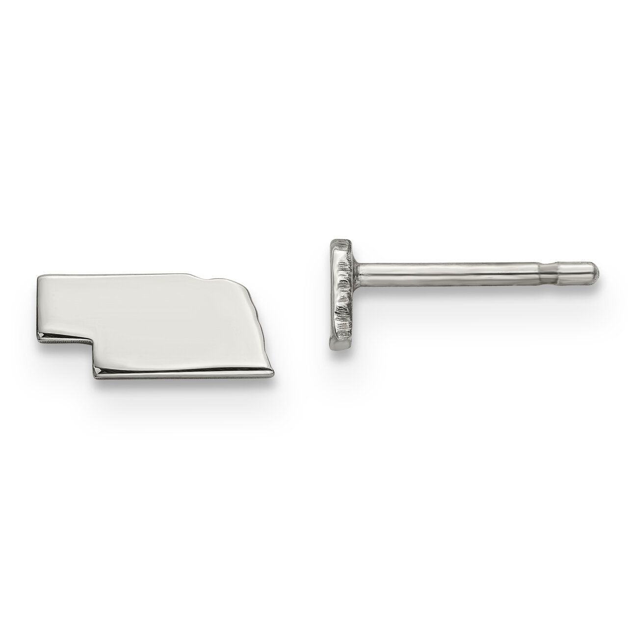 Nebraska State Small Earrings Sterling Silver Engravable XNE50SS-NE, MPN: XNE50SS-NE, 886774567136