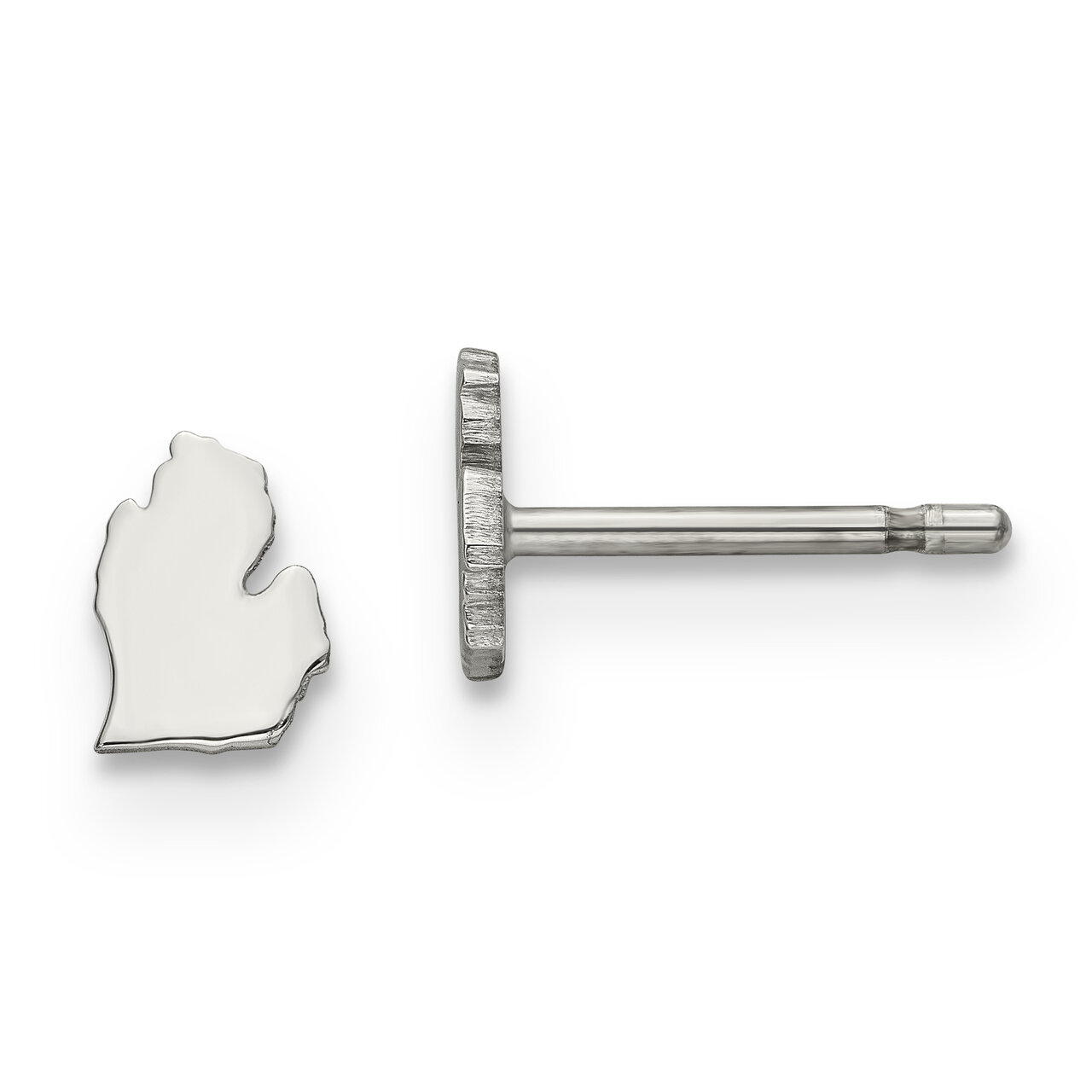 Michigan State Small Earrings 14k White Gold Engravable XNE50W-MI, MPN: XNE50W-MI, 886774758541