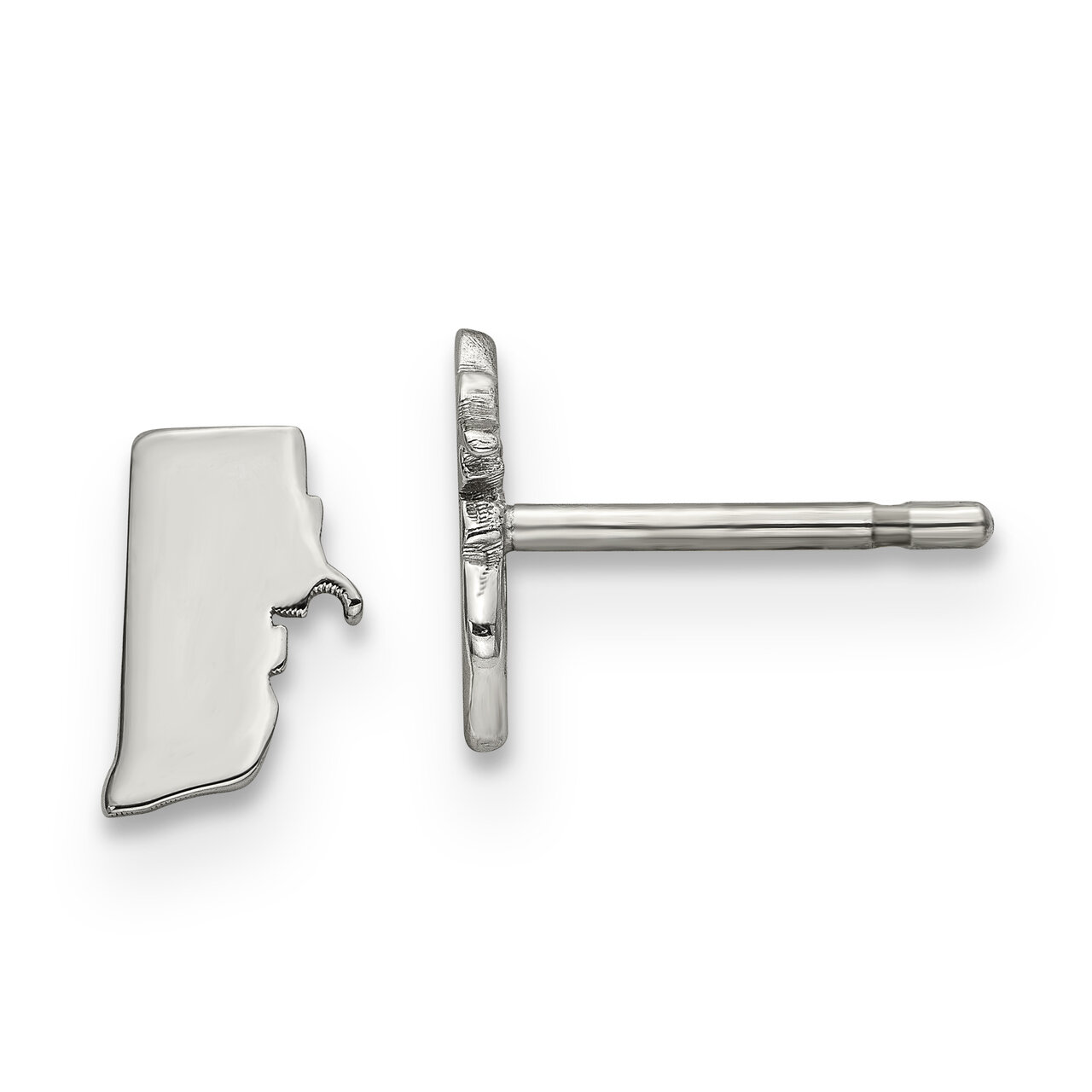 Rhode Island State Small Earrings 14k White Gold Engravable XNE50W-RI, MPN: XNE50W-RI, 886774758718