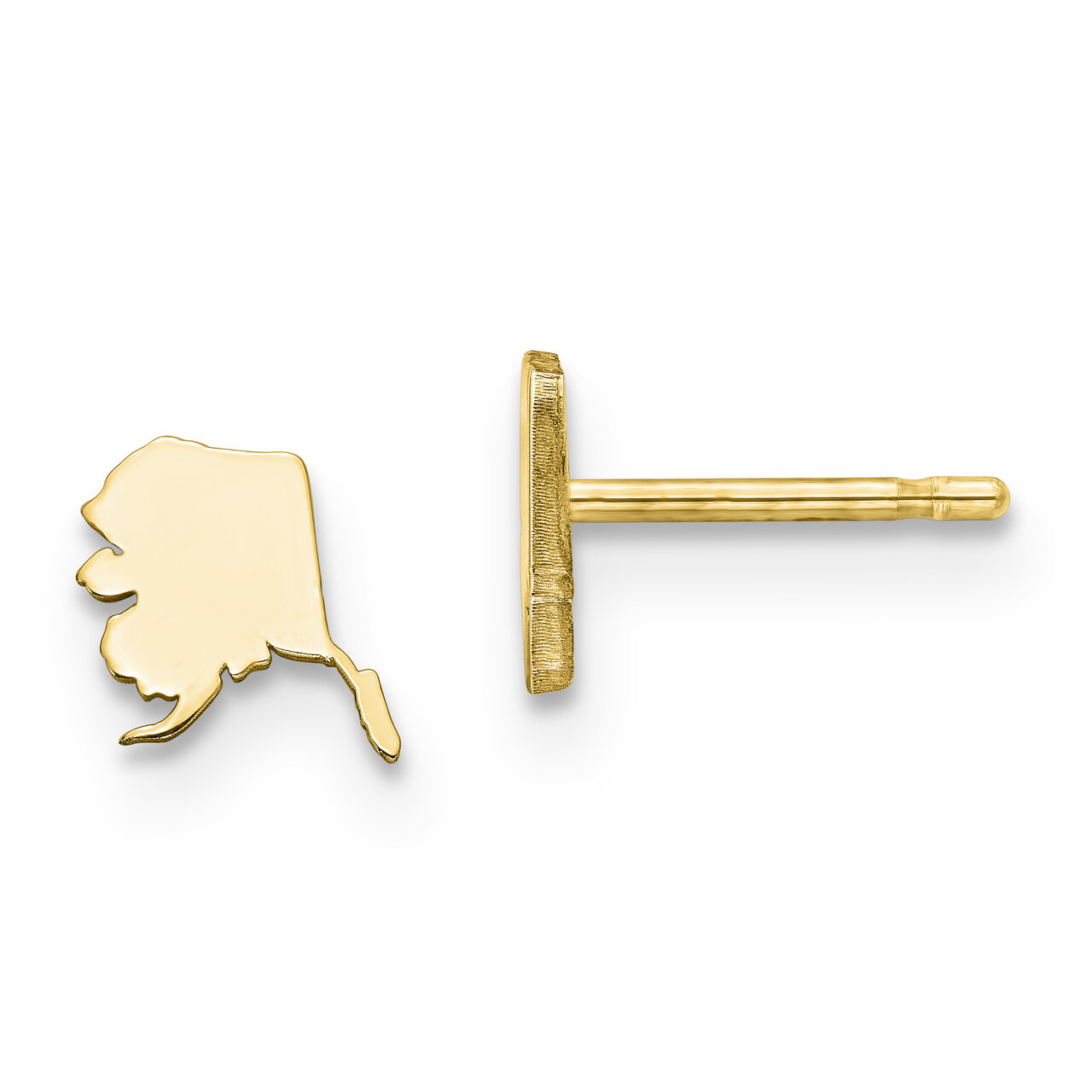 Alaska State Small Earrings 14k Yellow Gold Engravable XNE50Y-AK