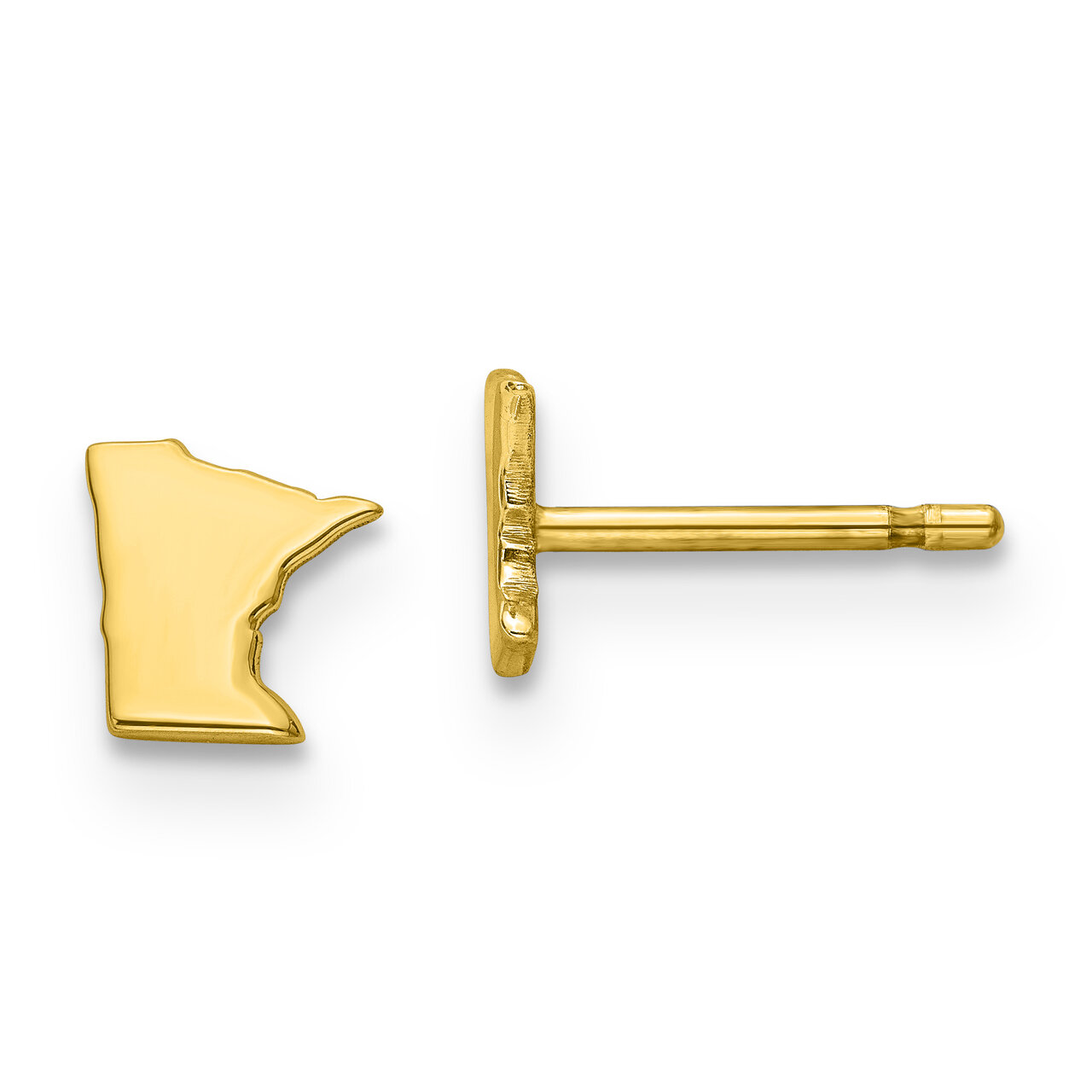 Minnesota State Small Earrings 14k Yellow Gold Engravable XNE50Y-MN, MPN: XNE50Y-MN, 886774759050