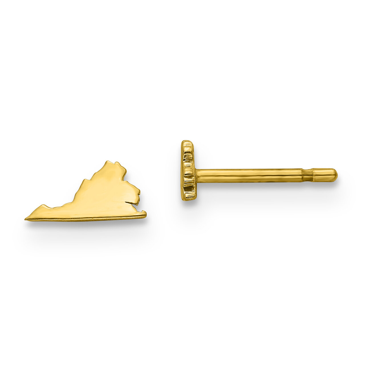 Virginia State Small Earrings 14k Yellow Gold Engravable XNE50Y-VA, MPN: XNE50Y-VA, 886774759272