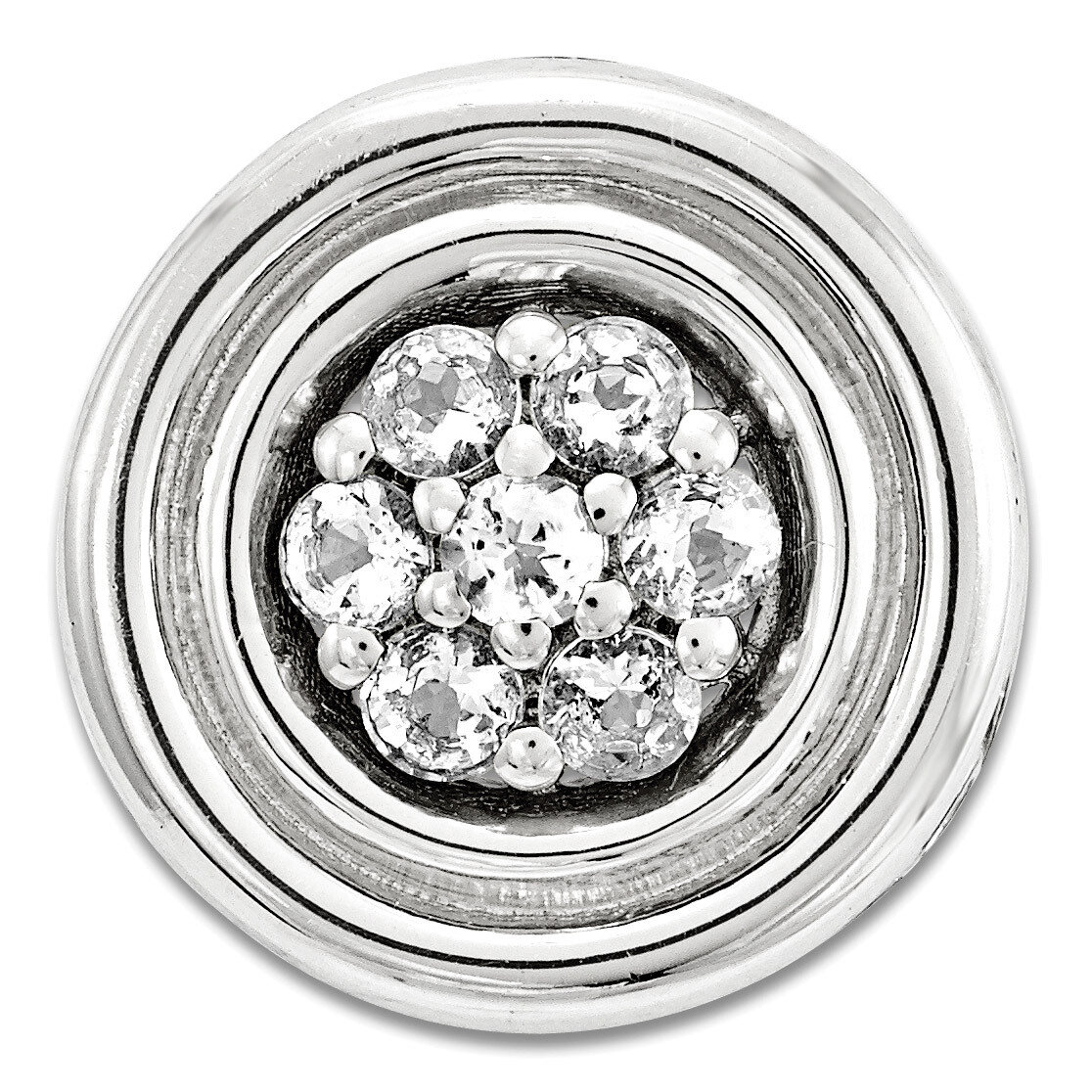 White Topaz Chain Slide Sterling Silver Small QSK1723, MPN: QSK1723, 886774640396
