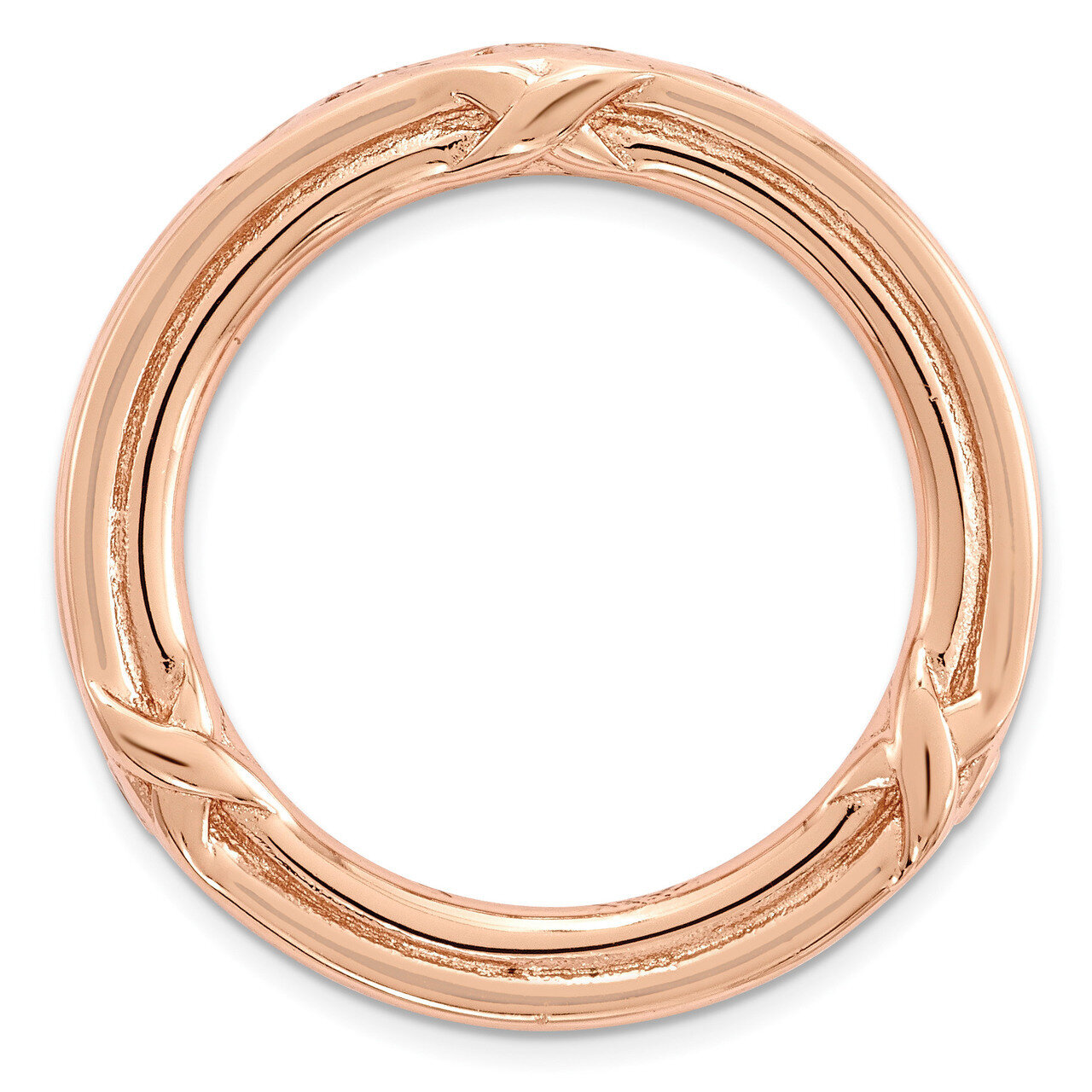 Medium Polished Chain Slide Sterling Silver Rose-tone QSK1741, MPN: QSK1741, 886774640594
