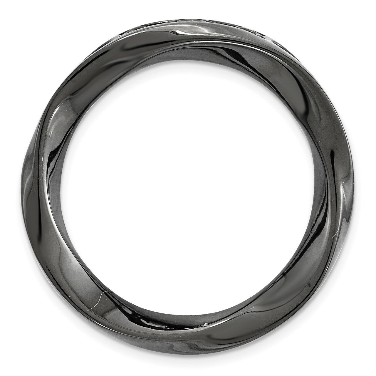 Medium Polished Chain Slide Sterling Silver Black-plated QSK1744