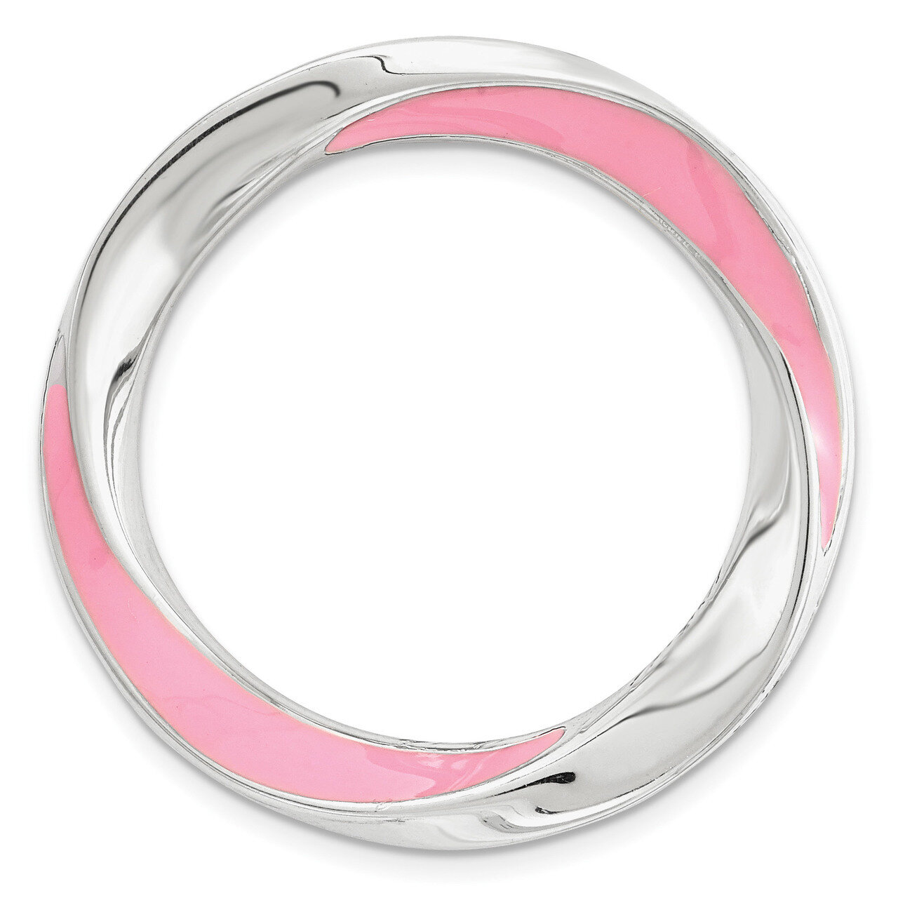Pink Enameled Chain Slide Sterling Silver Medium QSK1749