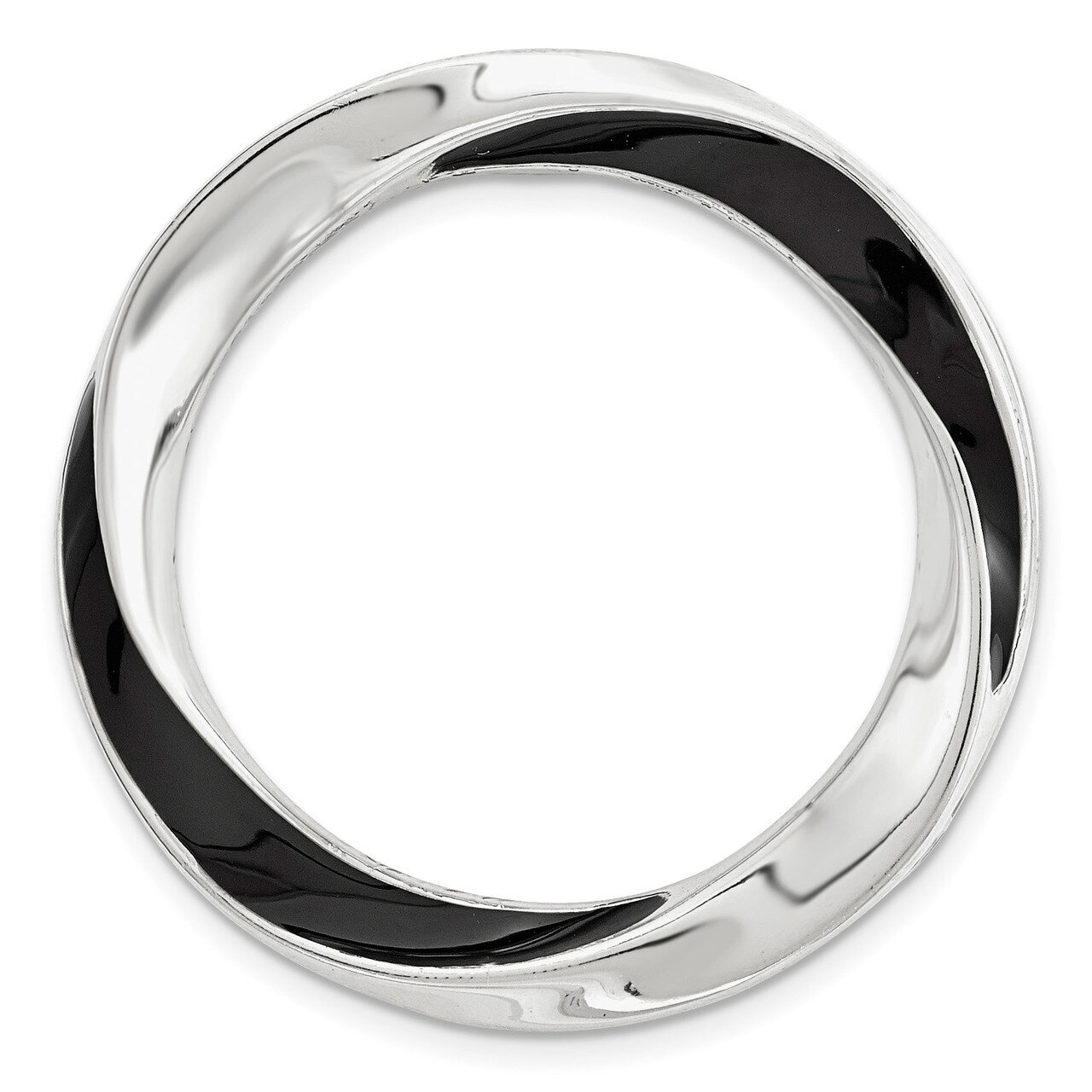 Black Enameled Chain Slide Sterling Silver Medium QSK1750