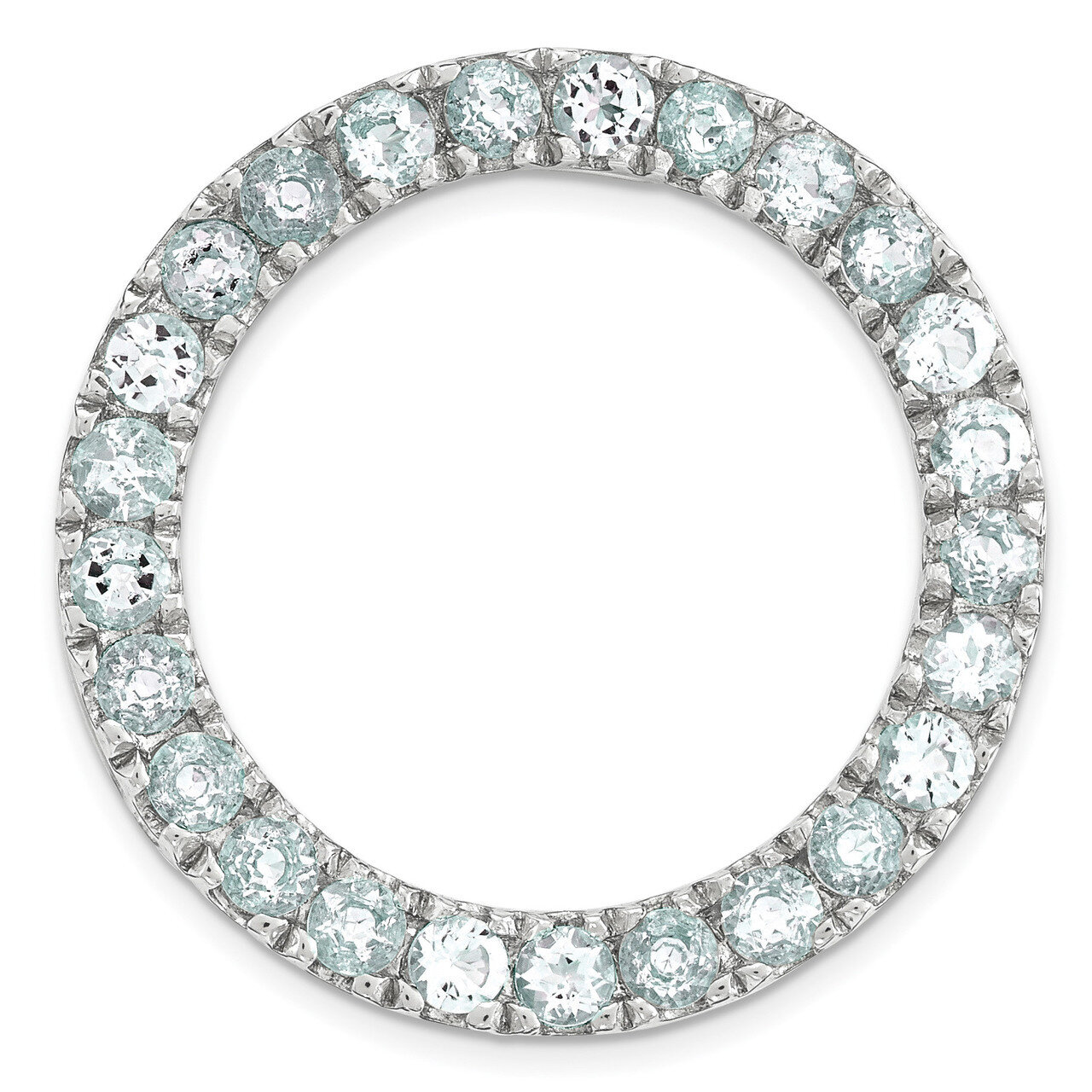 Polished Aquamarine Chain Slide Sterling Silver Medium QSK1755, MPN: QSK1755, 191101549465