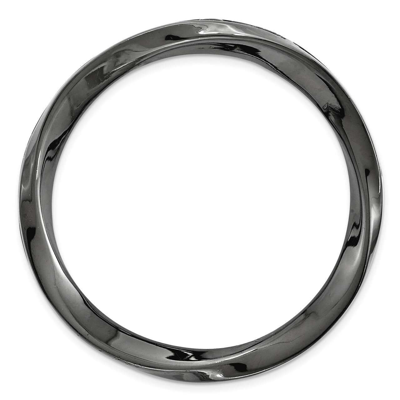 Large Polished Chain Slide Sterling Silver Black-plated QSK1777