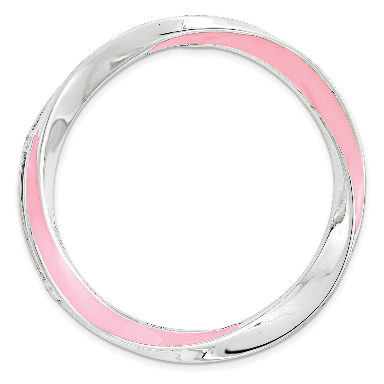 Polished Pink Enameled Chain Slide Sterling Silver Large QSK1782, MPN: QSK1782, 191101550577