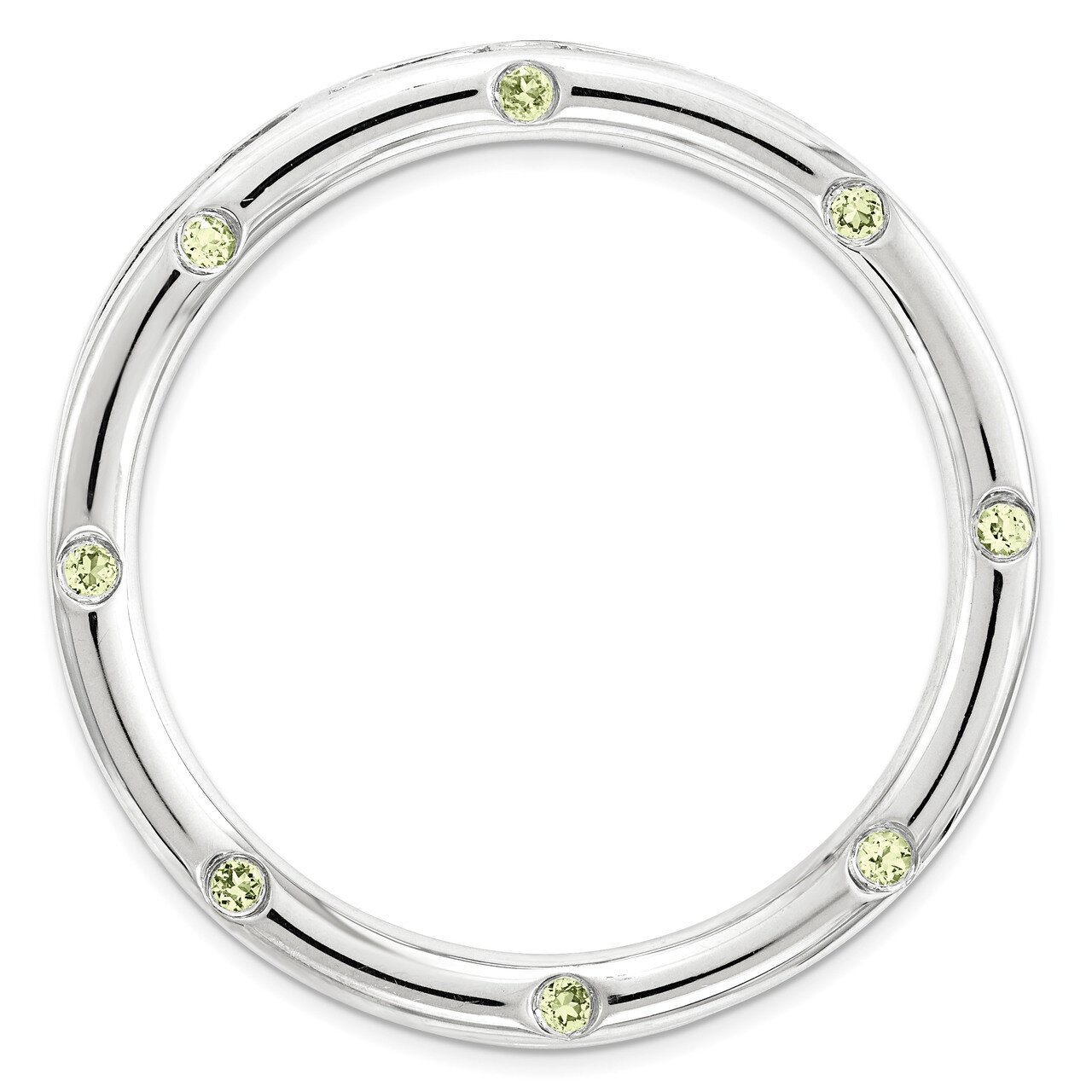 Polished Peridot Chain Slide Sterling Silver Large QSK1793, MPN: QSK1793, 886774642390