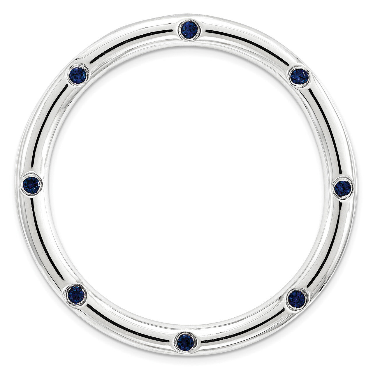 Created Sapphire Chain Slide Sterling Silver Large QSK1794