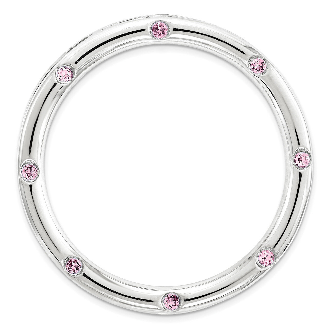 Created Pink Sapphire Chain Slide Sterling Silver Large QSK1795
