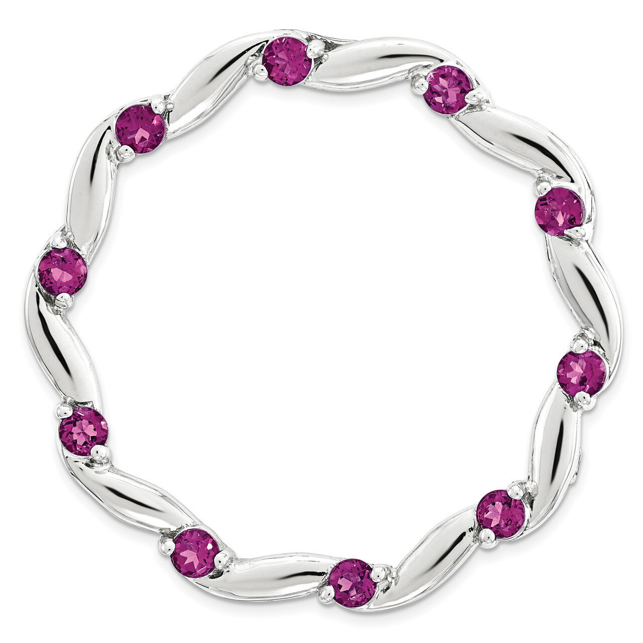 Rhodolite Garnet Chain Slide Sterling Silver Large QSK1803, MPN: QSK1803, 191101550164