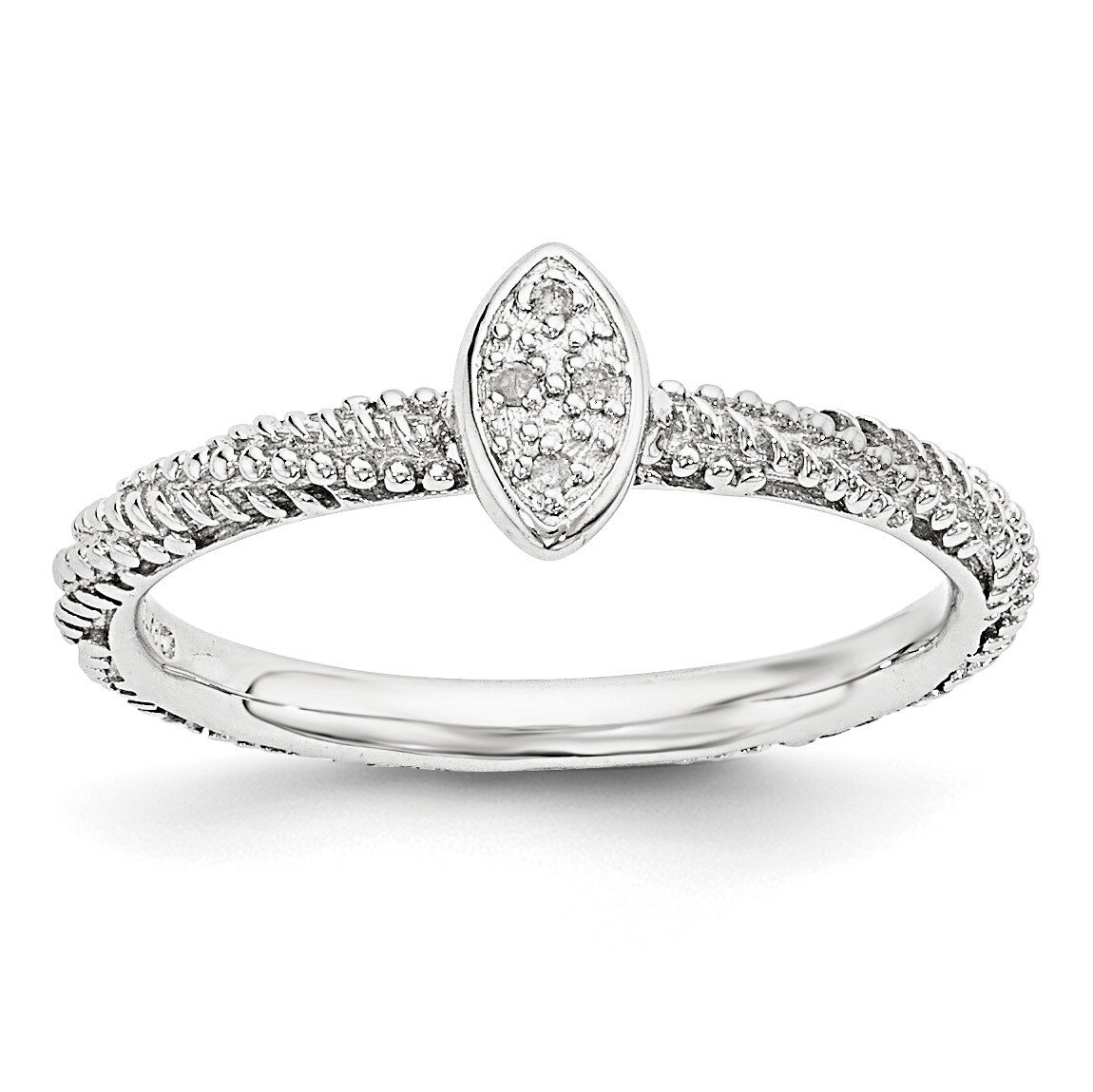 Stackable Experssions Textured Ring Sterling Silver Diamond QSK1824, MPN: QSK1824, 886774374802