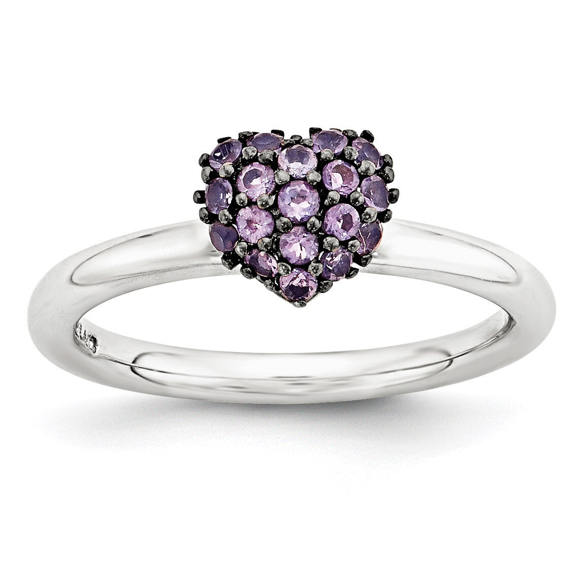 Amethyst Heart Ring Sterling Silver QSK1825, MPN: QSK1825, 886774374819