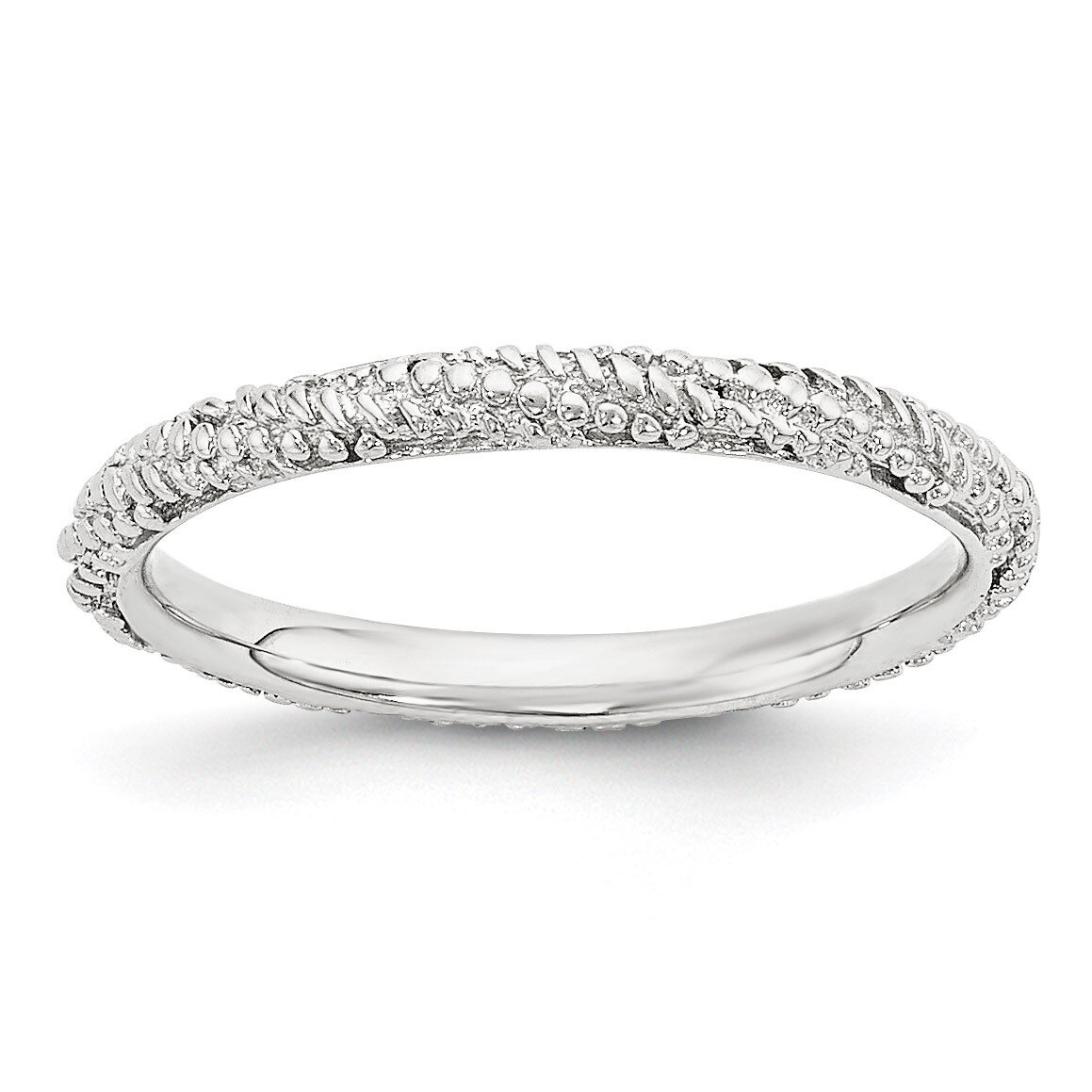 Textured Ring Sterling Silver Polished QSK1841, MPN: QSK1841, 886774375571