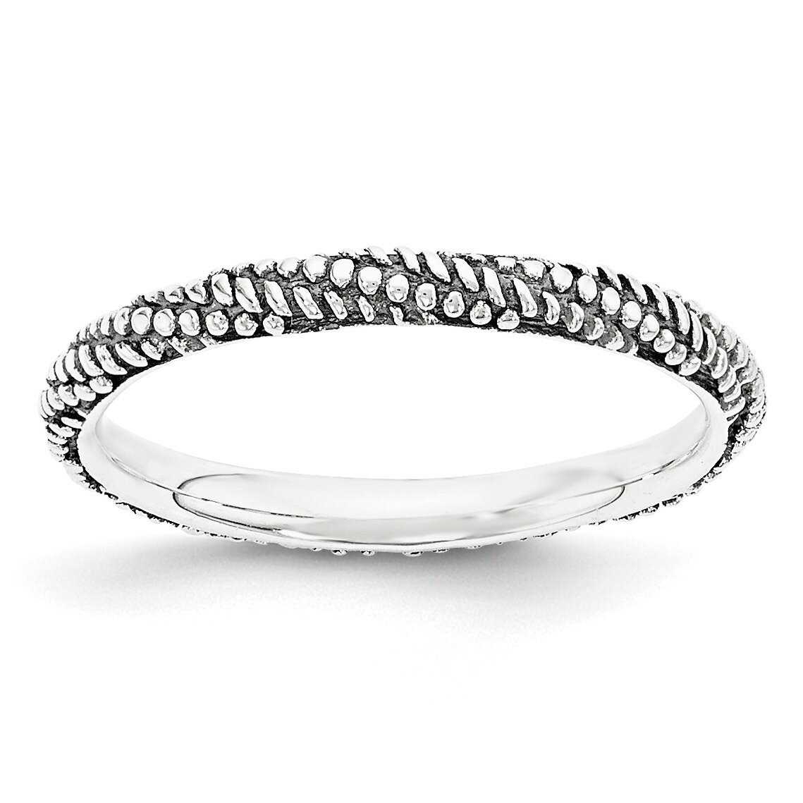 Antiqued Ring Sterling Silver Polished QSK1842, MPN: QSK1842, 886774375625