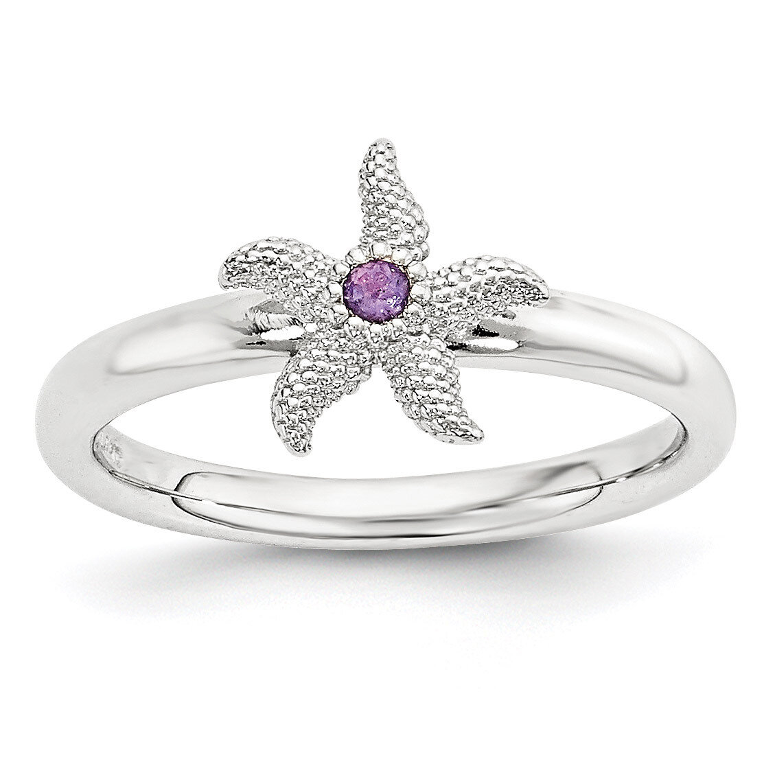 Amethyst Starfish Ring Sterling Silver QSK1860, MPN: QSK1860, 886774376660