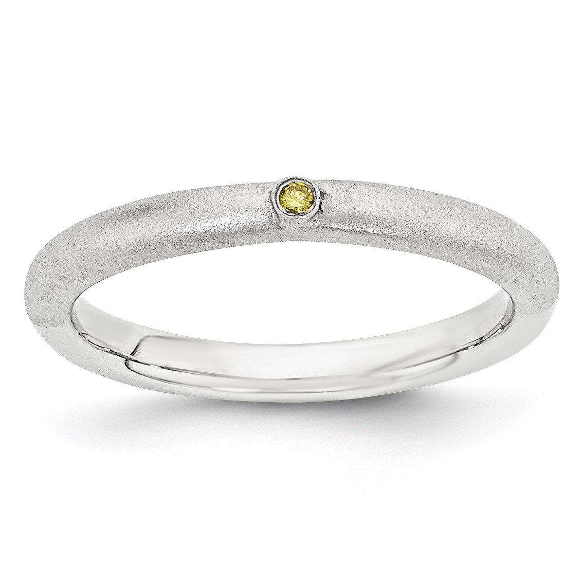 Yellow Diamond Ring Sterling Silver QSK1874