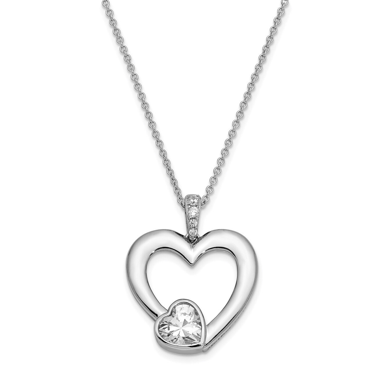 Antiqued Mother Of The Bride 18 Inch Necklace Sterling Silver CZ Diamond QSX626, MPN: QSX626, 88395…