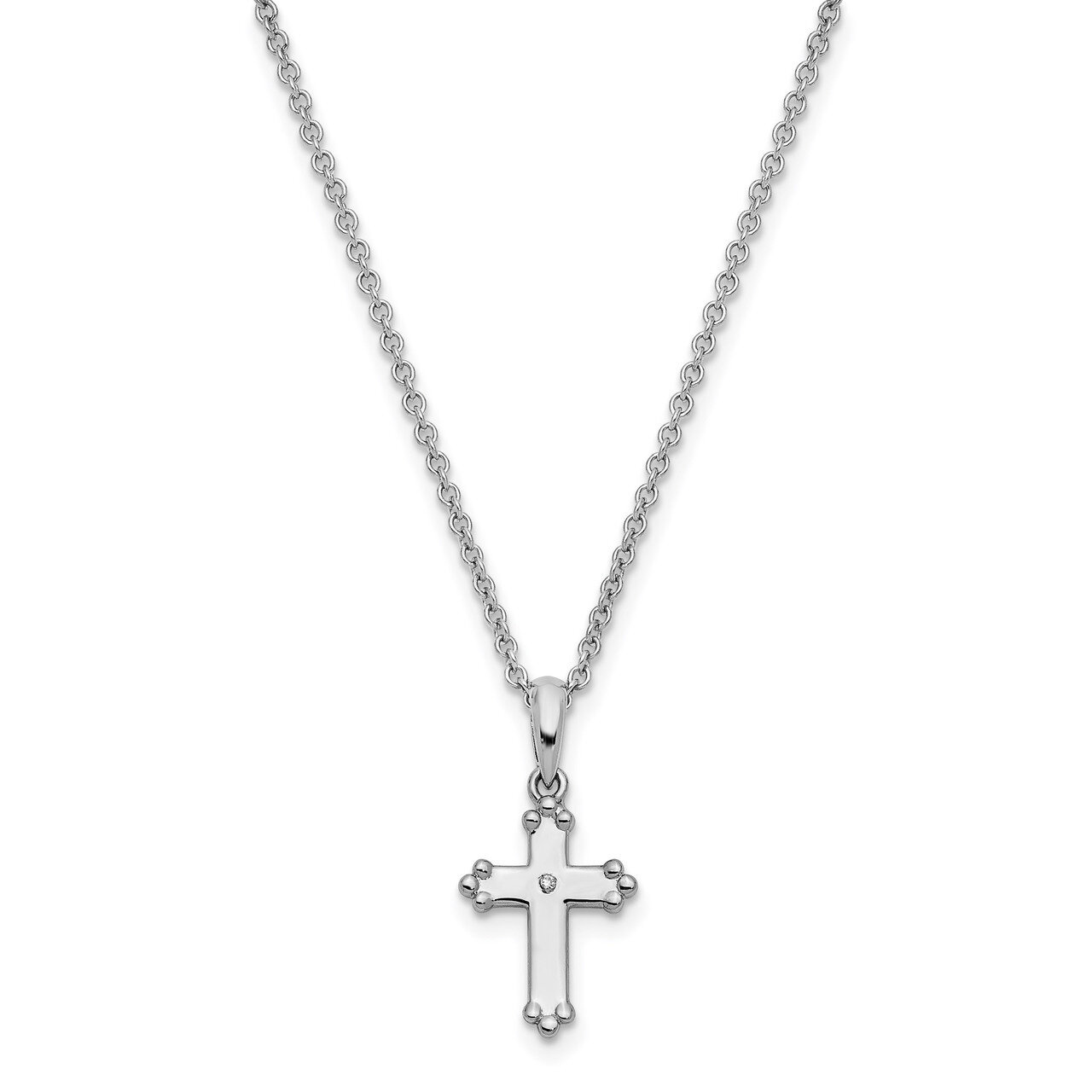 Believe Big 14 Inch Necklace with 2 inch Extender Sterling Silver CZ Diamond QSX657, MPN: QSX657, 8…