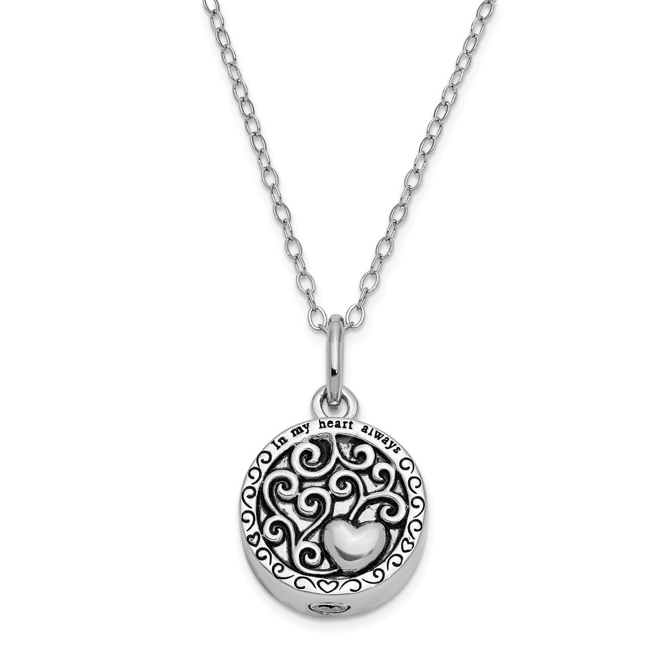 In My Heart Ash Holder 18 Inch Necklace Sterling Silver Antiqued QSX710, MPN: QSX710, 886774043692