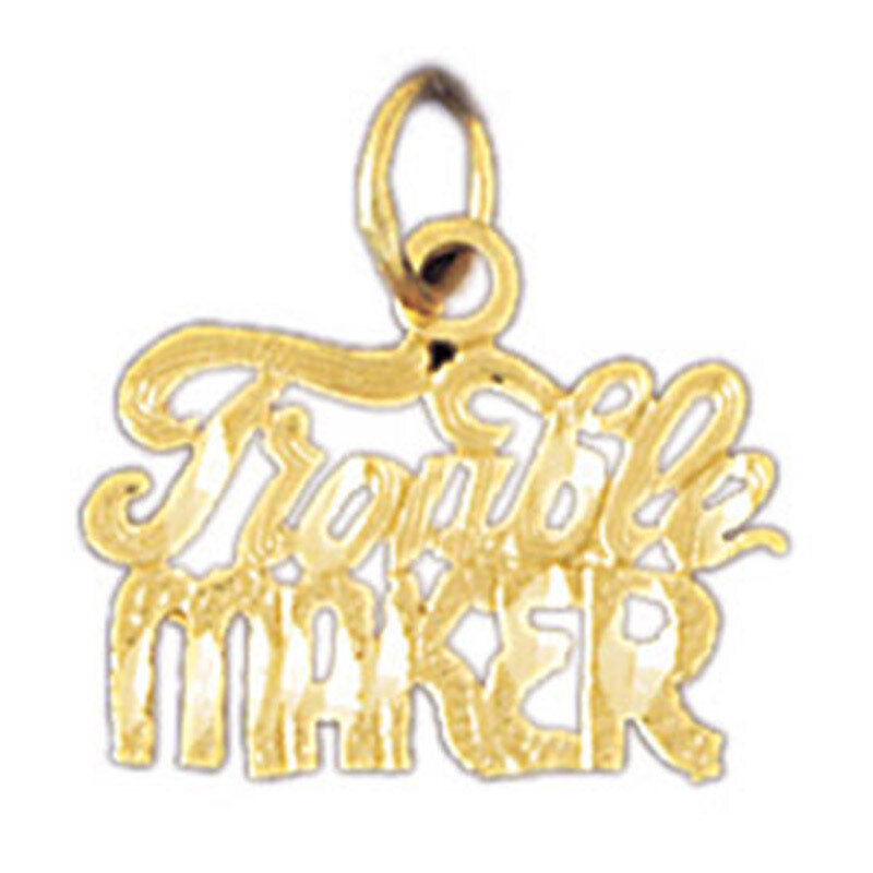 Trouble Maker Pendant Necklace Charm Bracelet in Yellow, White or Rose Gold 10579