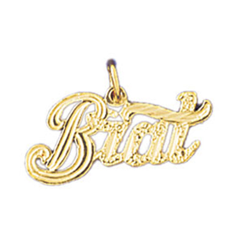 Dazzlers Jewelry Brat Pendant Necklace Charm Bracelet in Yellow, White or Rose Gold 10596, MPN: DZ-…