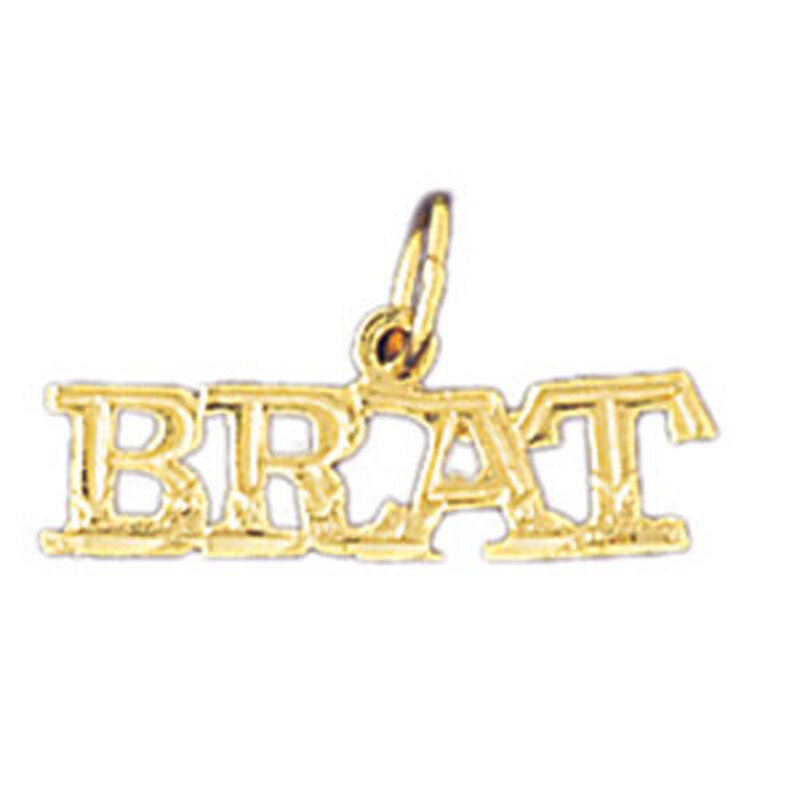 Dazzlers Jewelry Brat Pendant Necklace Charm Bracelet in Yellow, White or Rose Gold 10597, MPN: DZ-…