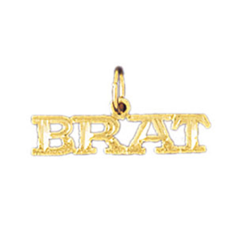 Brat Pendant Necklace Charm Bracelet in Yellow, White or Rose Gold 10598