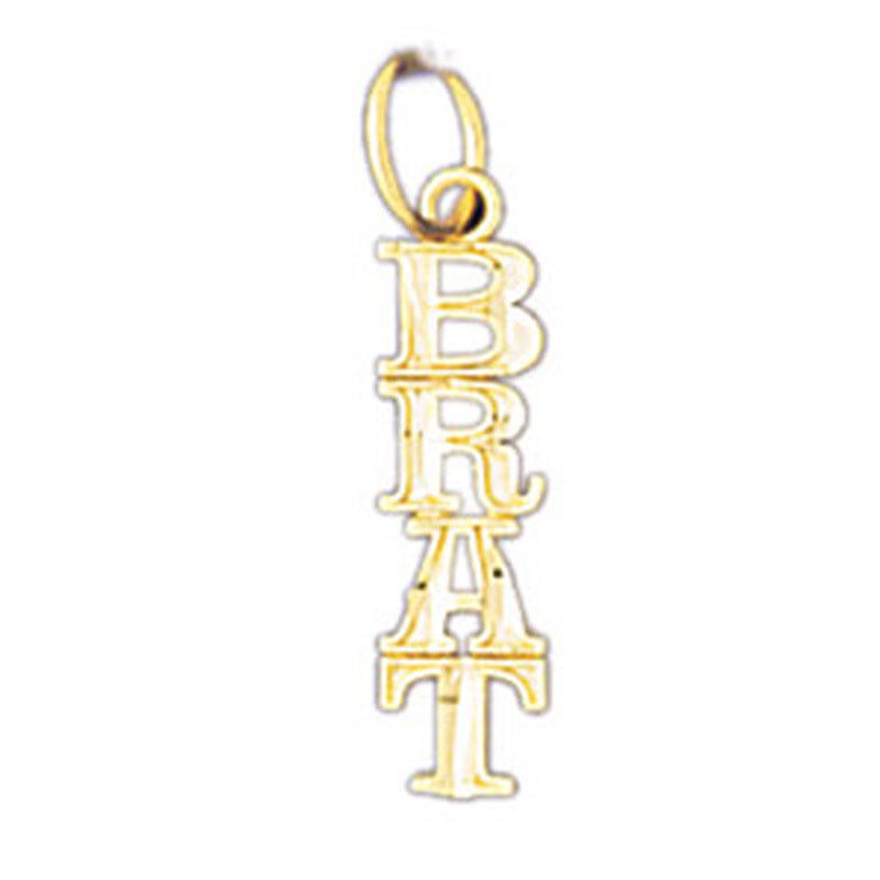 Brat Pendant Necklace Charm Bracelet in Yellow, White or Rose Gold 10599