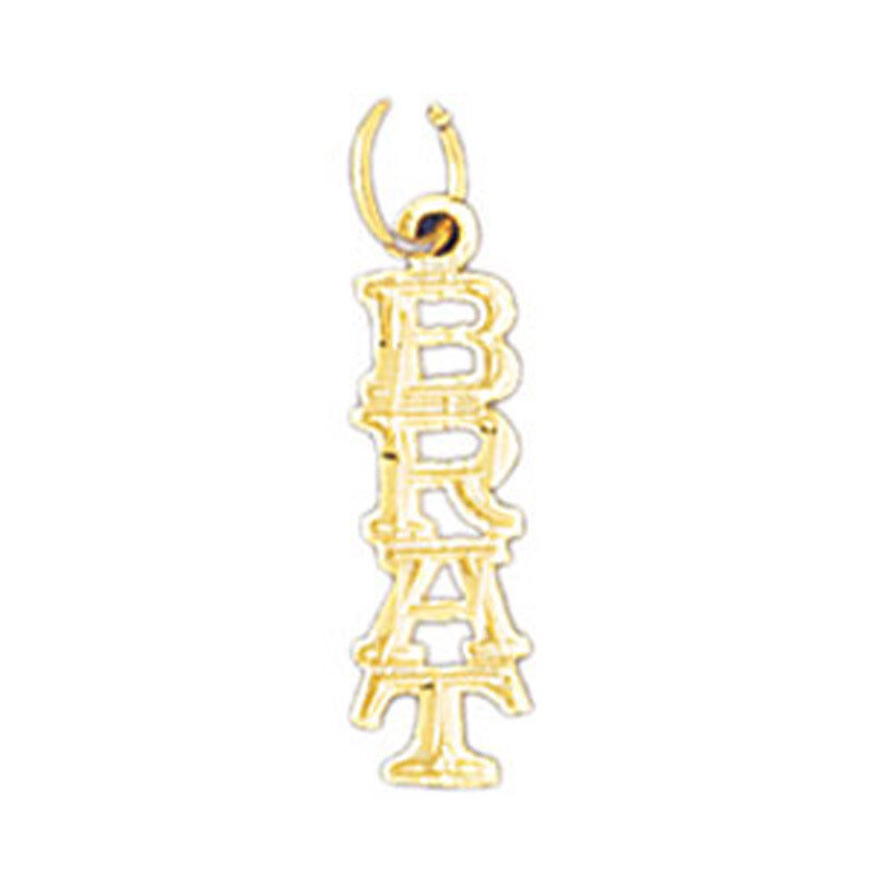 Brat Pendant Necklace Charm Bracelet in Yellow, White or Rose Gold 10600