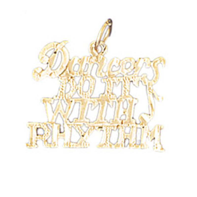 Dancers Do It With Rhythm Pendant Necklace Charm Bracelet in Yellow, White or Rose Gold 10615