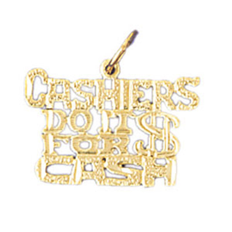 Cashiers Do It With Cash Pendant Necklace Charm Bracelet in Yellow, White or Rose Gold 10617