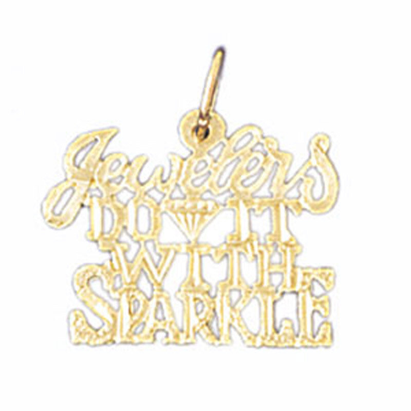 Jewelers Do It With Sparkle Pendant Necklace Charm Bracelet in Yellow, White or Rose Gold 10618