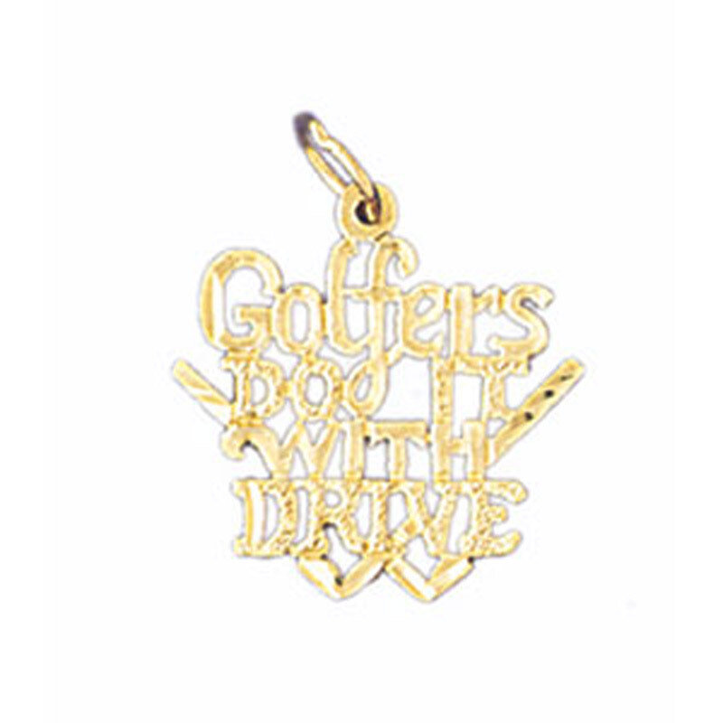 Dazzlers Jewelry Golfers Do It With Drive Pendant Necklace Charm Bracelet in Yellow, White or Rose …