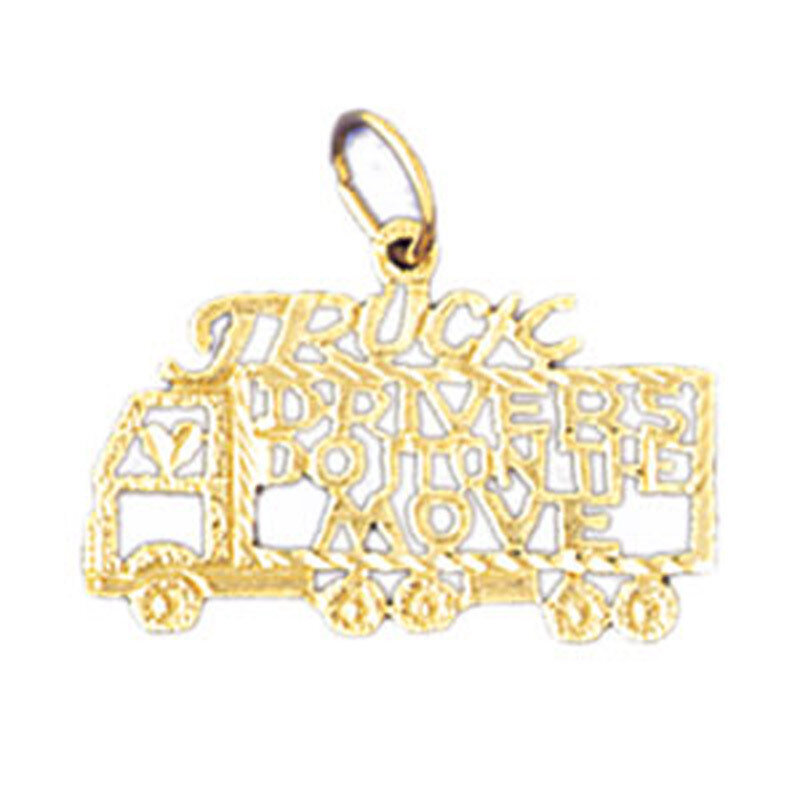 Truck Drivers Do It On The Move Pendant Necklace Charm Bracelet in Yellow, White or Rose Gold 10623
