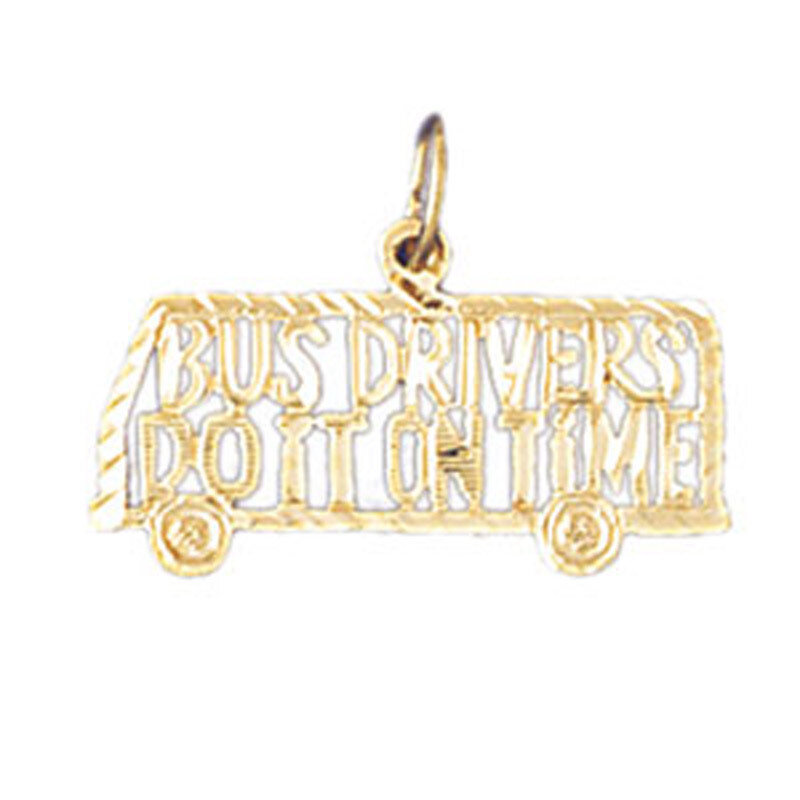 Dazzlers Jewelry Bus Drivers Do It On Time Pendant Necklace Charm Bracelet in Yellow, White or Rose…