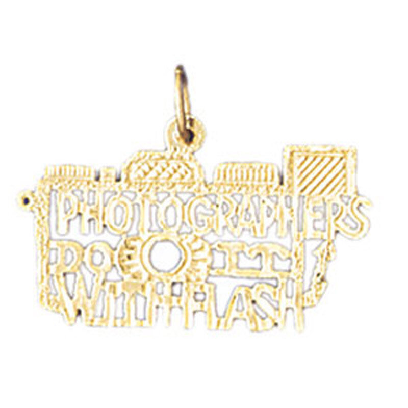 Photographers Do It With Flash Pendant Necklace Charm Bracelet in Yellow, White or Rose Gold 10627