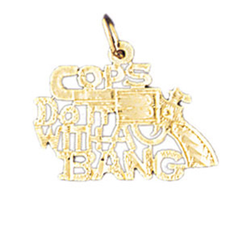 Cops Do With Bang Pendant Necklace Charm Bracelet in Yellow, White or Rose Gold 10633