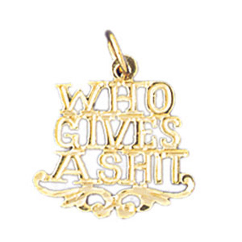 Who Gives A Shit Pendant Necklace Charm Bracelet in Yellow, White or Rose Gold 10635