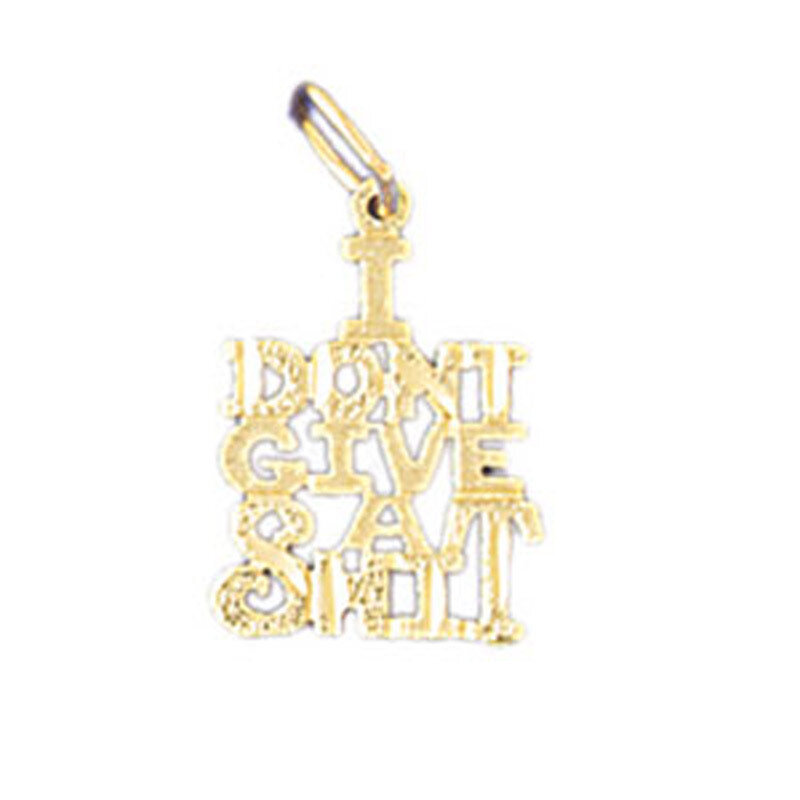 I Dont Give A Shit Pendant Necklace Charm Bracelet in Yellow, White or Rose Gold 10636