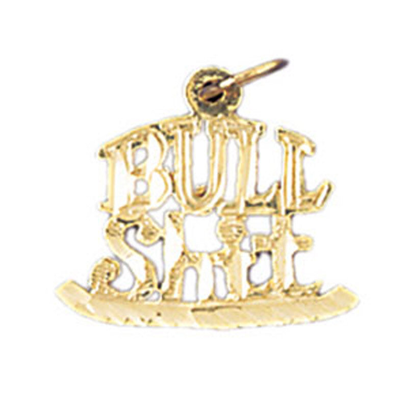 Bull Shit Pendant Necklace Charm Bracelet in Yellow, White or Rose Gold 10637