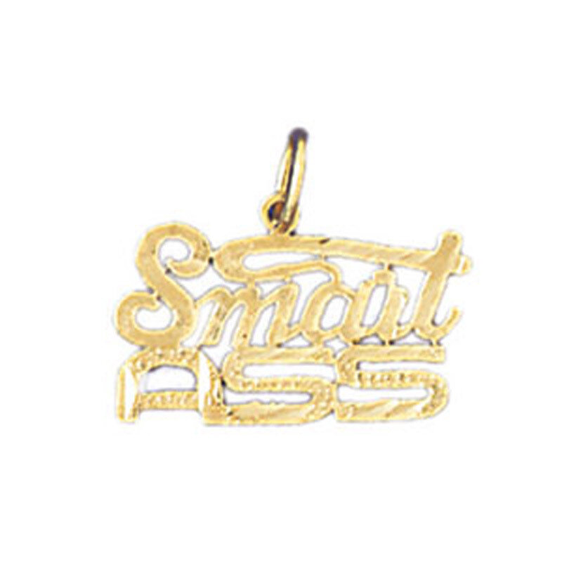 Smart Ass Pendant Necklace Charm Bracelet in Yellow, White or Rose Gold 10638